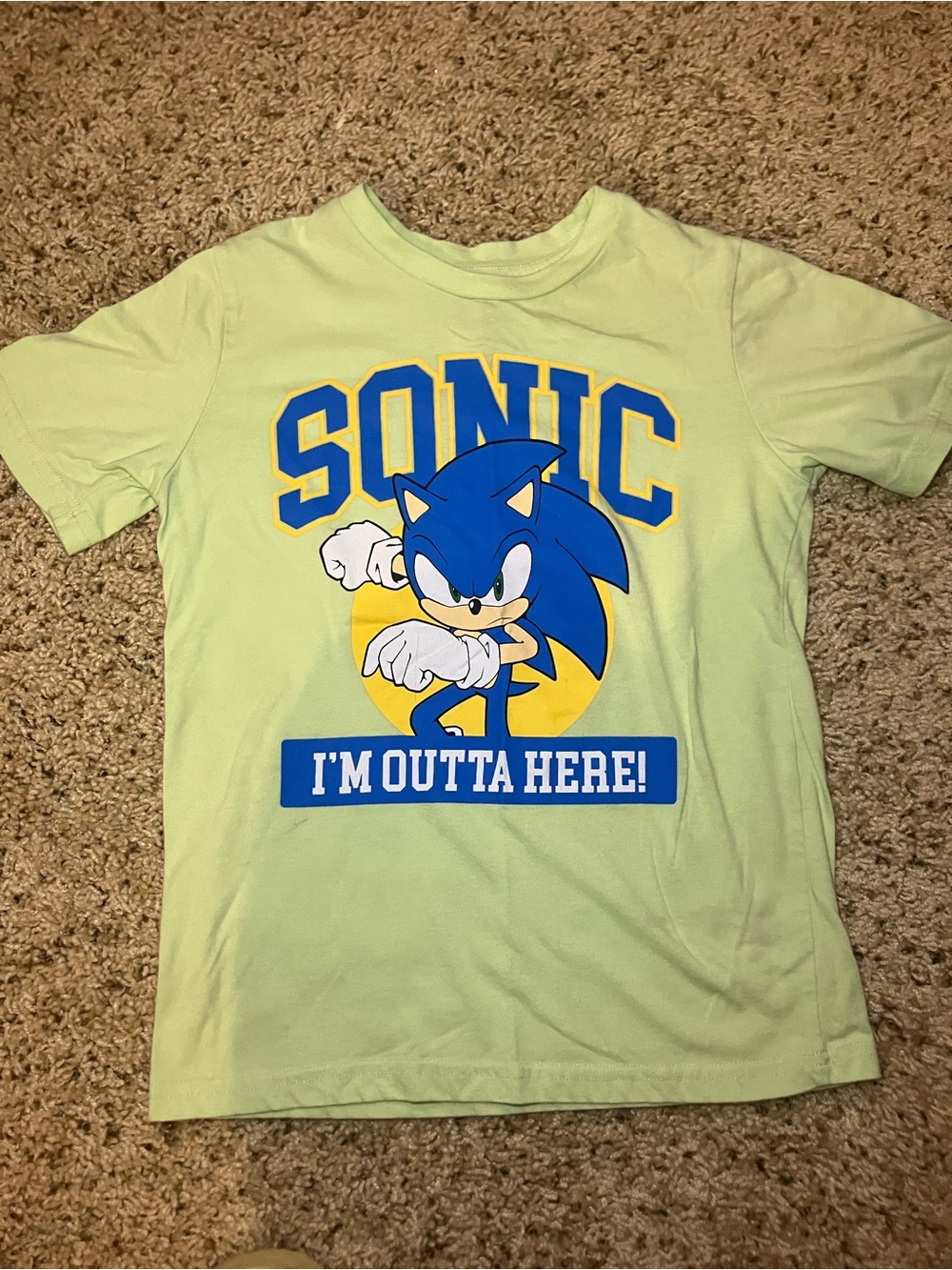 jumping beans Light Green Sonic Graphic Tee with Blue & Yellow Art
